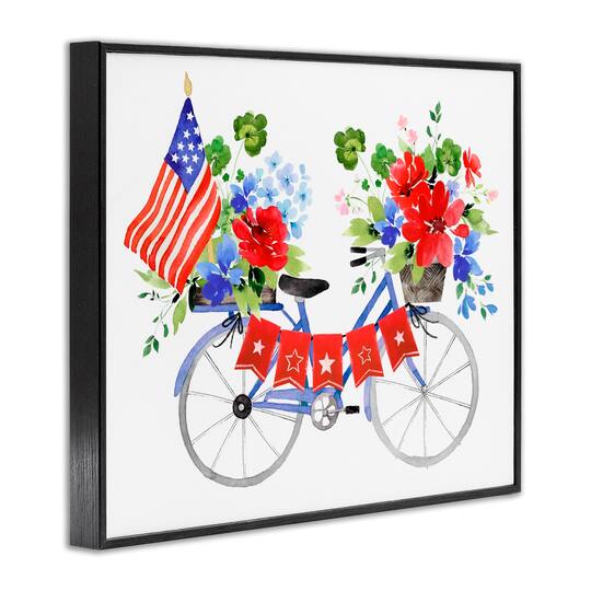 Stupell Industries Floral Americana Bicycle Framed Giclee Art
